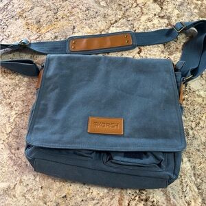 Blue Canvas Messenger Bag